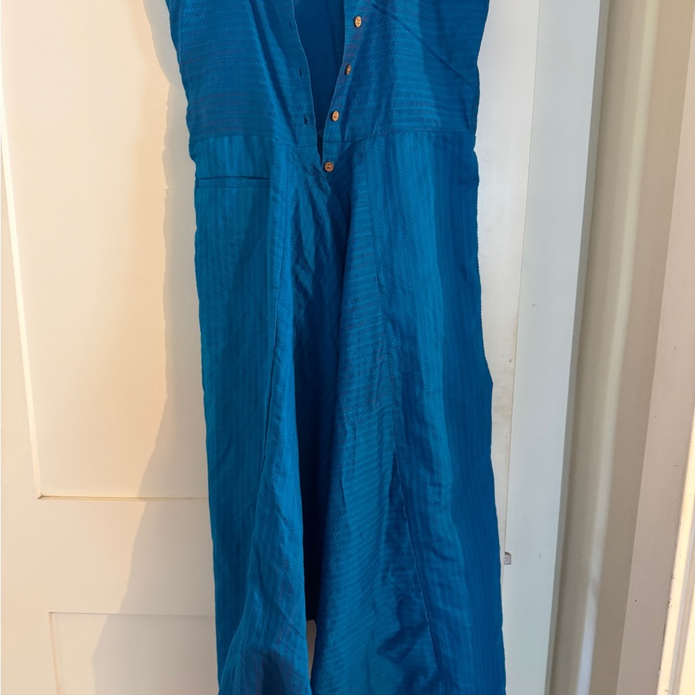 Vibrant Blue Button onesie jumper